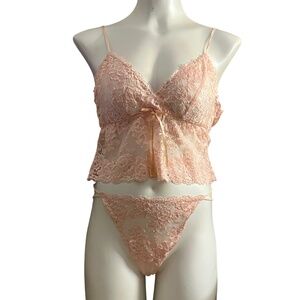 NWT Verde Veronica Vintage Italian Lace Lingerie Set - Pink Made in Italy
